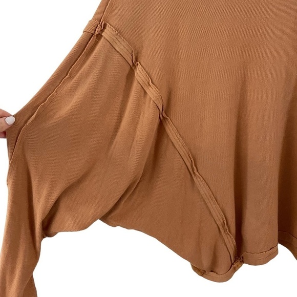 Free People Alameda Oversized Pullover Top, Caramel, Size M - Picture 8 of 10